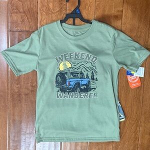 NWT Size XS (4-5) Wonder Nation Green Weekend Wanderer Pajama Set